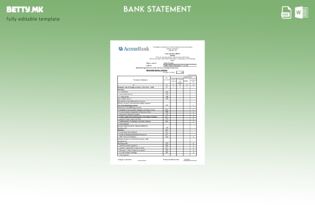 модерен стил Азербејџан Пристап до банка (англиски) шаблон за изјава за ексел
